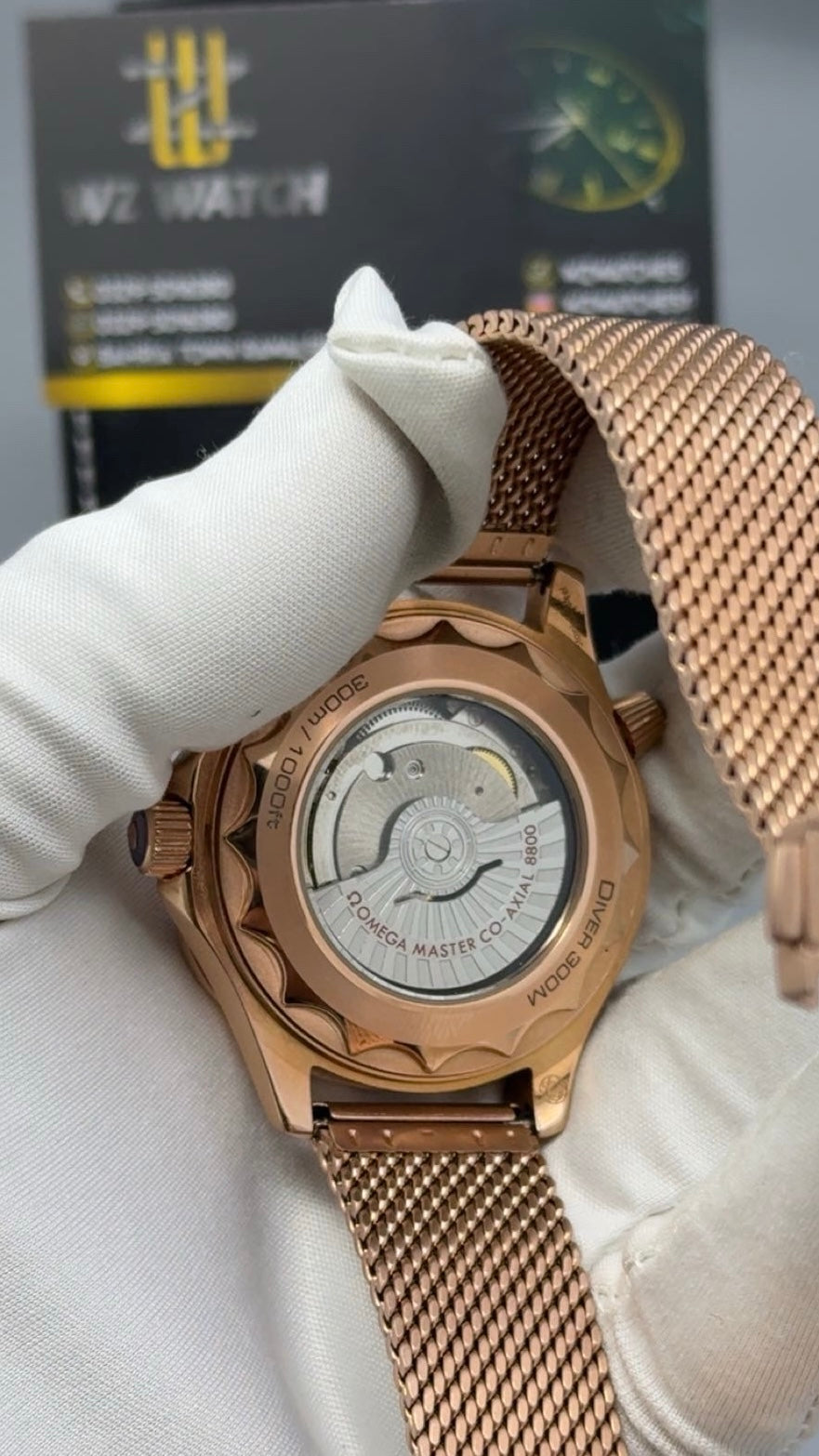 Rose Gold with Black Dial.