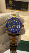 Yellow gold with two tone blue Dial