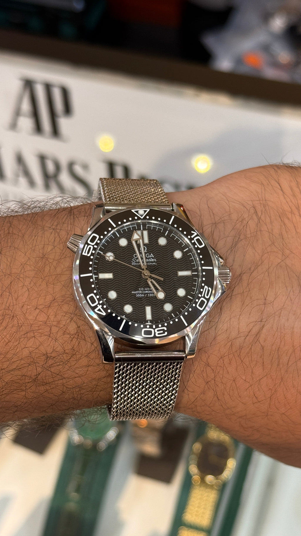 Silver with black Dial.