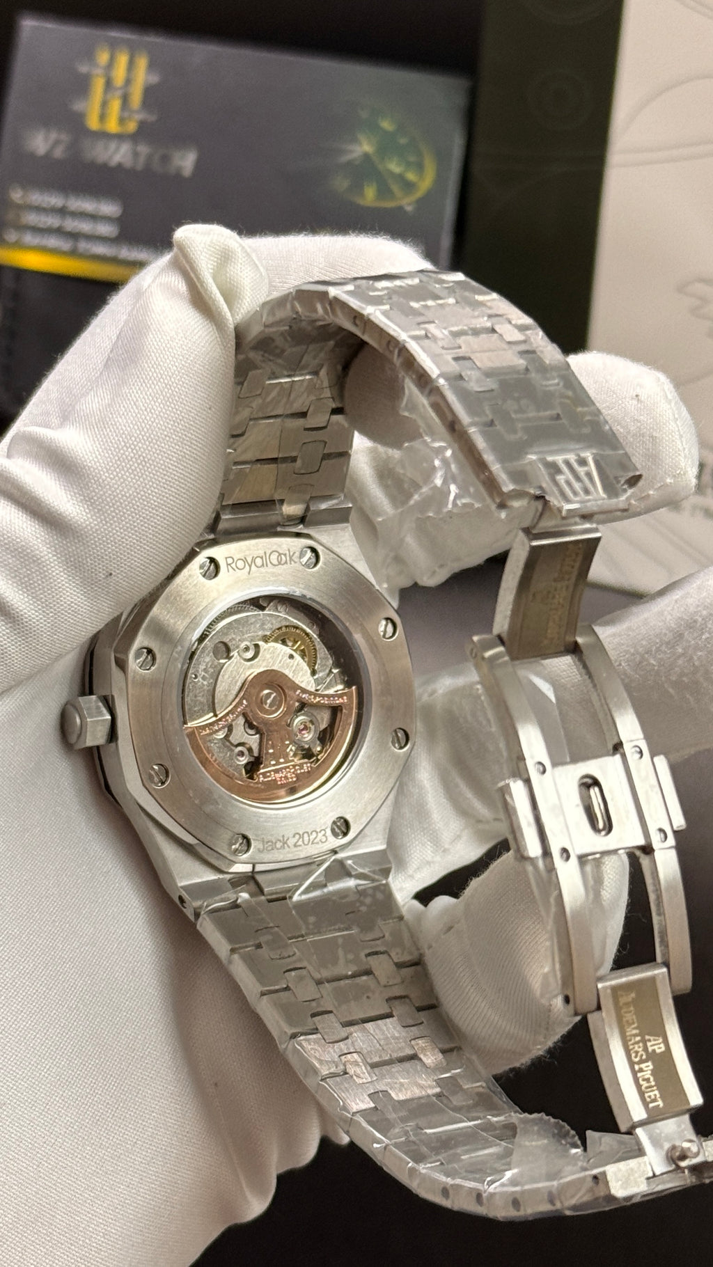 Silver with black dial