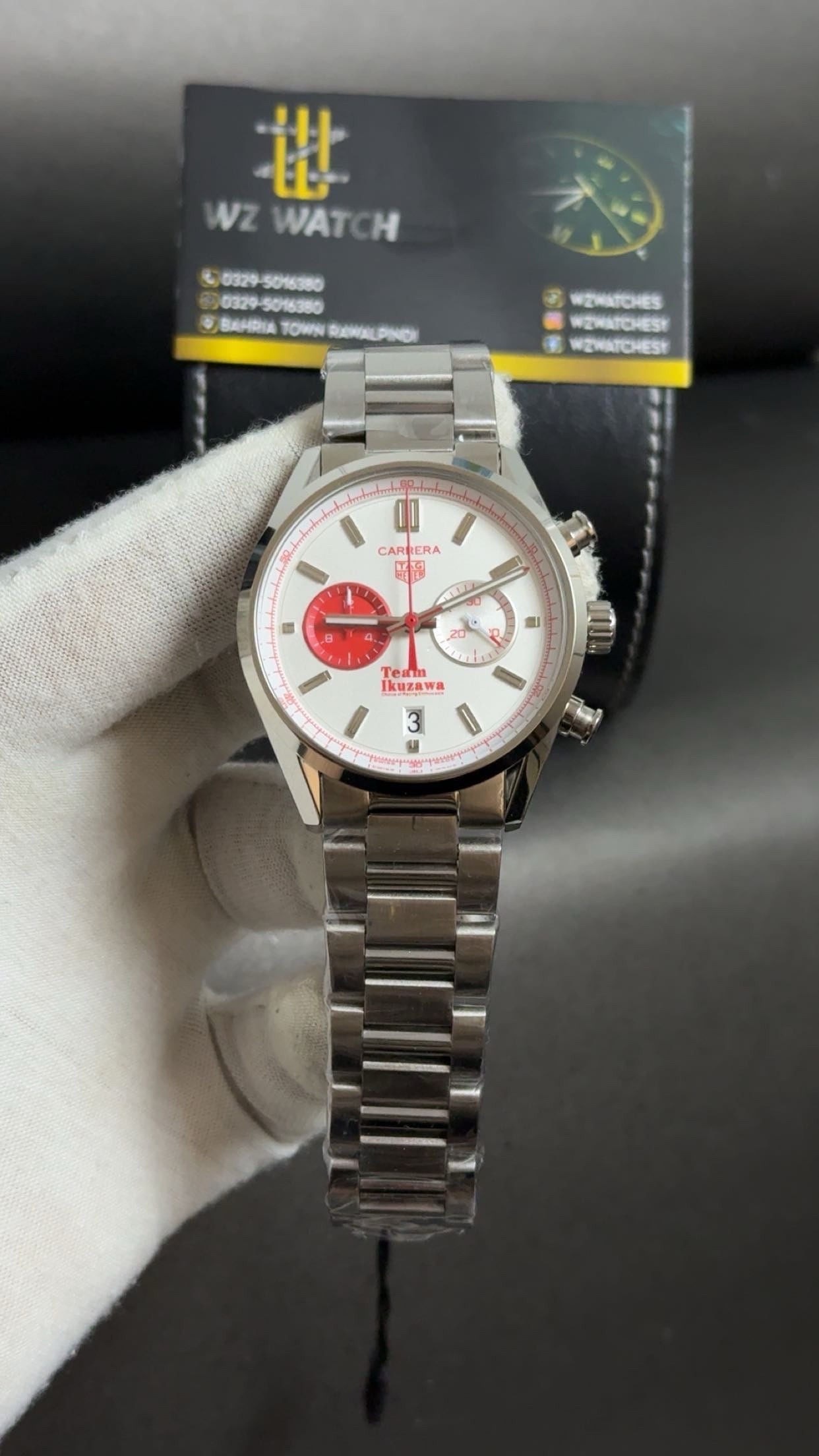 Silver with White Dial