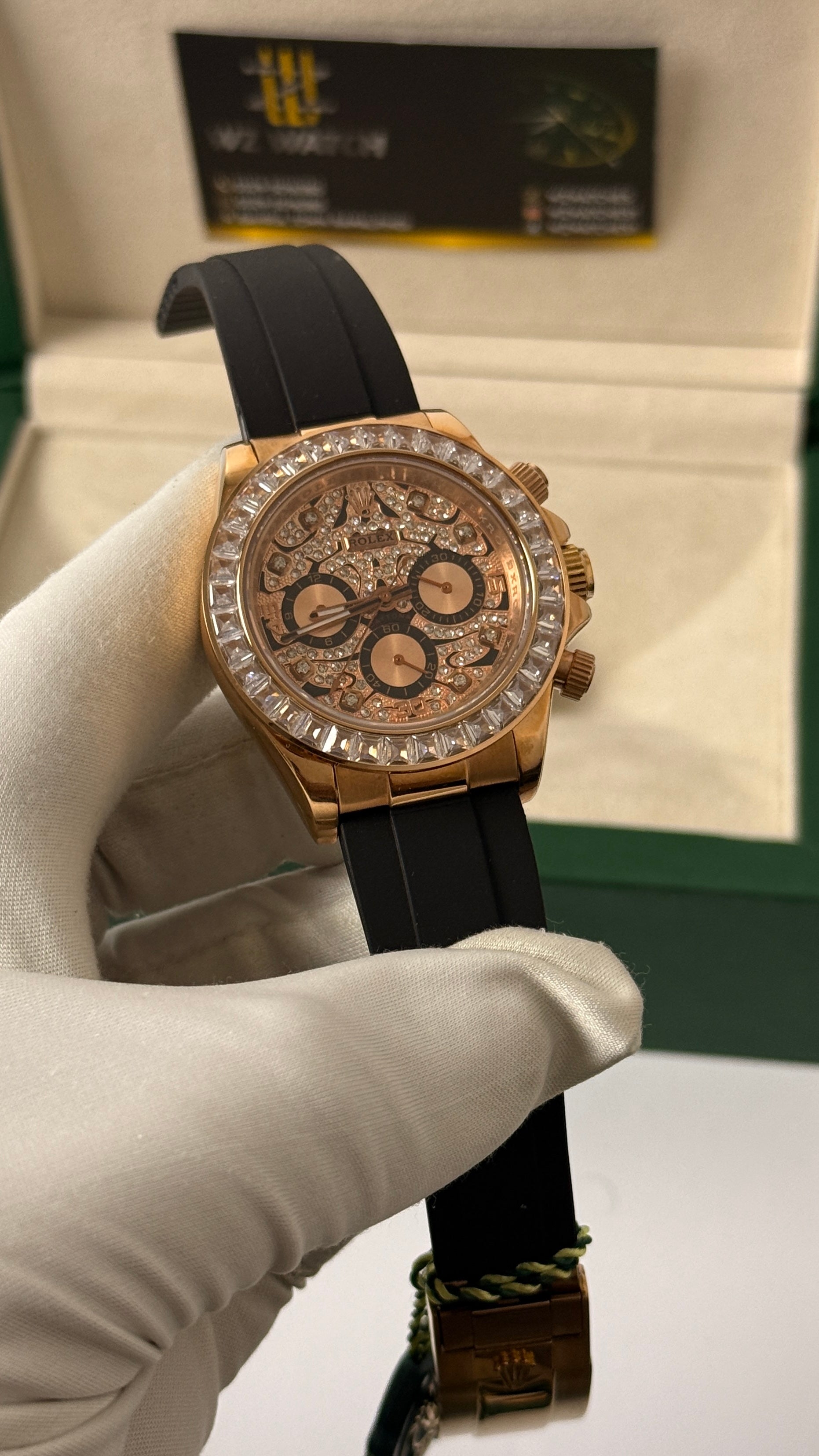 Rose gold beauty dial