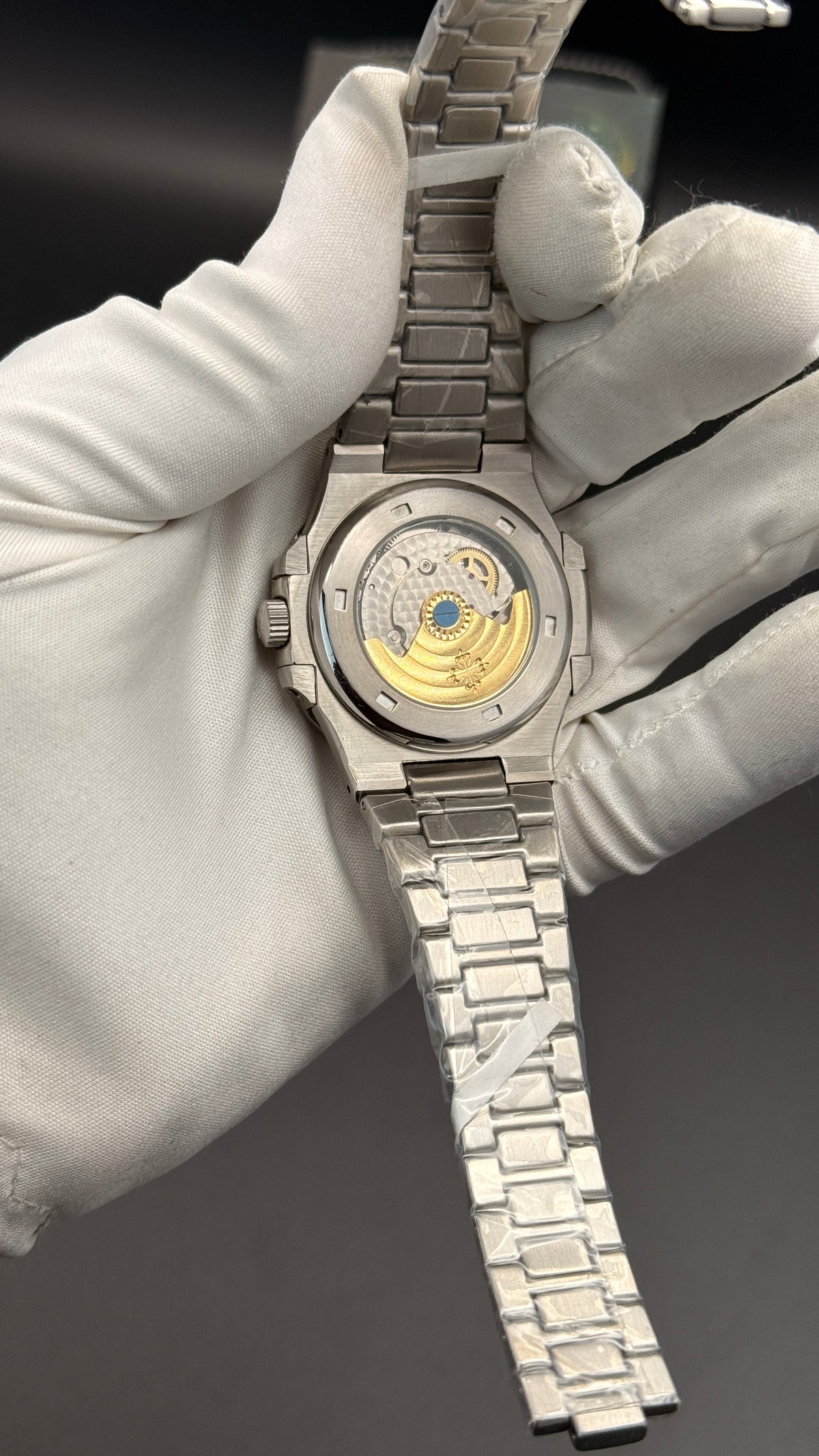 Silver with green Dial.