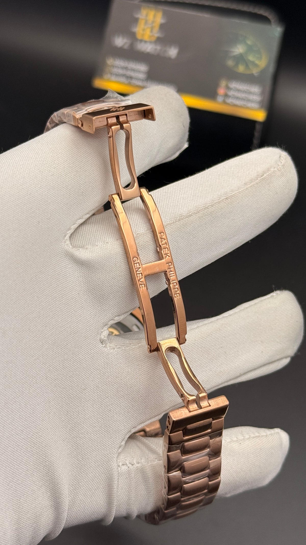 Rose gold with green Dial.
